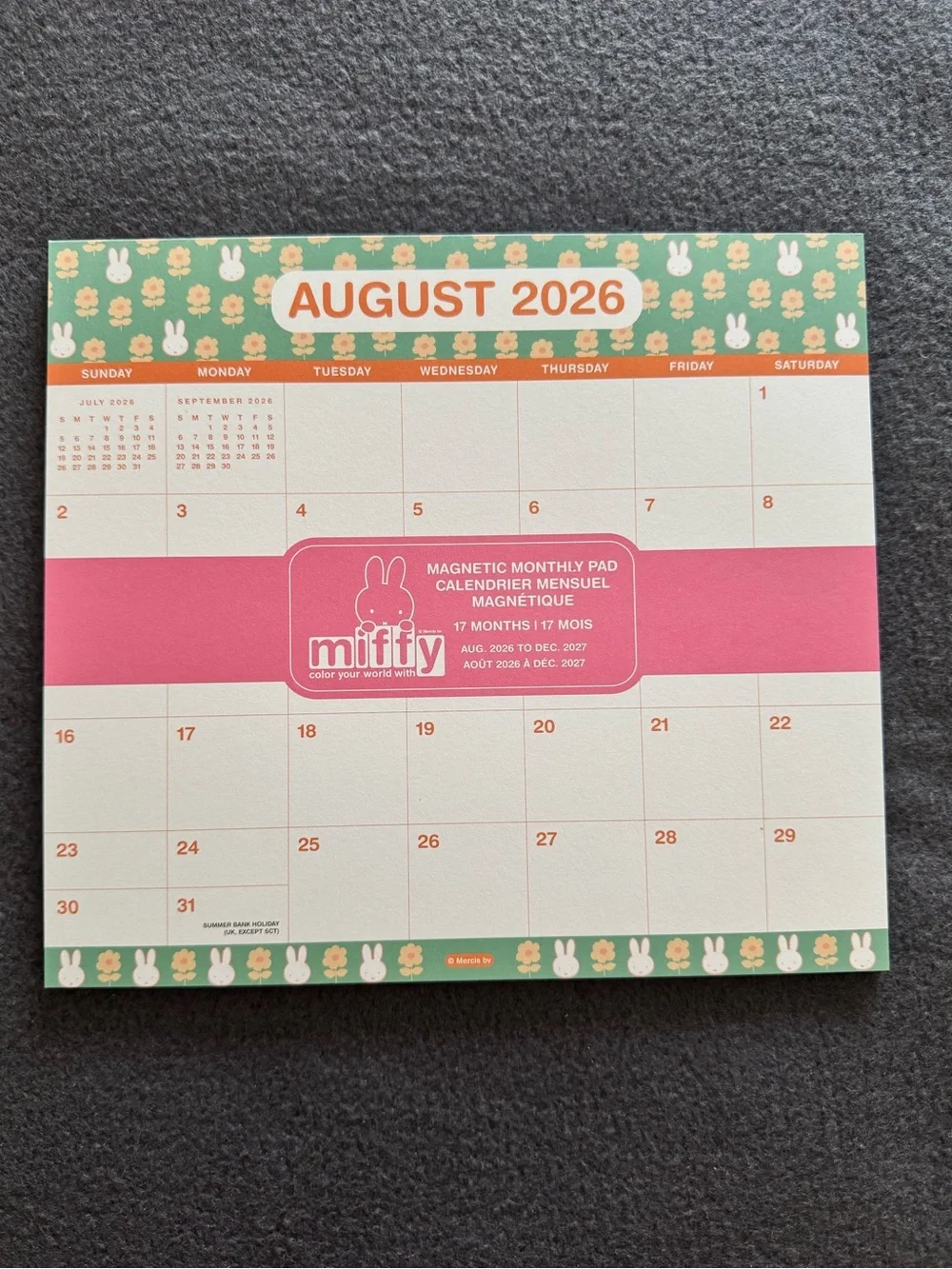 Miffy Magnetic Monthly Planner
